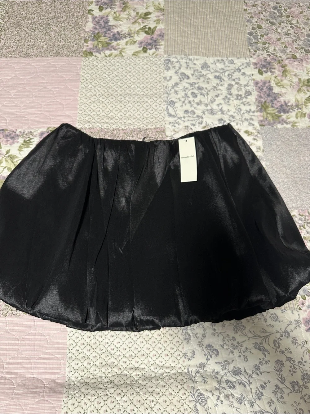 Black Satin Women's Skirt - Classic A-Line